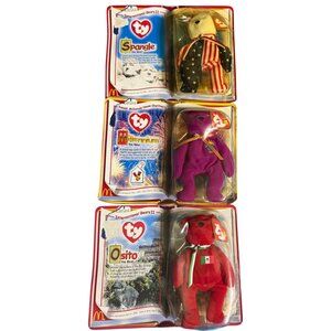VTG Lot of 3 TY Beanie Babies Millennium/Spangle/Osito International Bears II